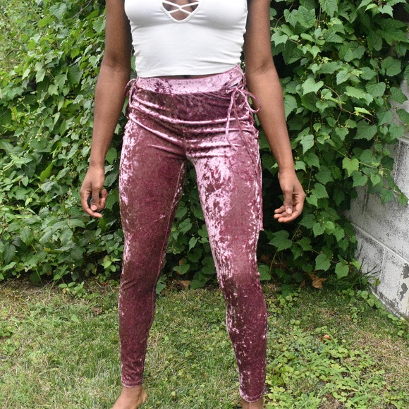 Forever 21 Pants - NWT Forever 21 Velvet Criss Cross Leggings Small